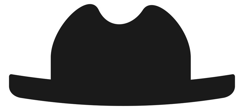 Retro hat black silhouette. Vintage male cap