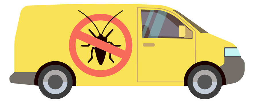 Insecticide service van color icon. Professional pest control