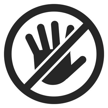Do not touch symbol. Crossed human palm