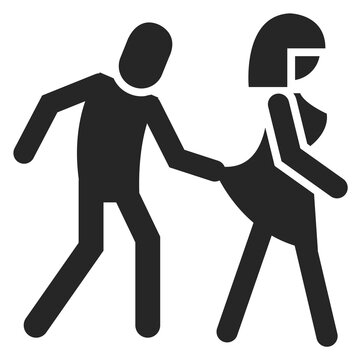 Street harassment. Man attack woman. Sexual assault