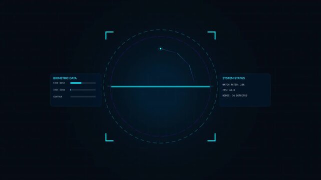 Futuristic Face Recognition Software UI Identity Verification