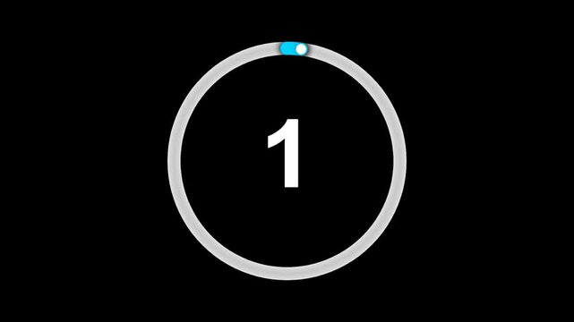Minimalist circular countdown timer animation from four to one.