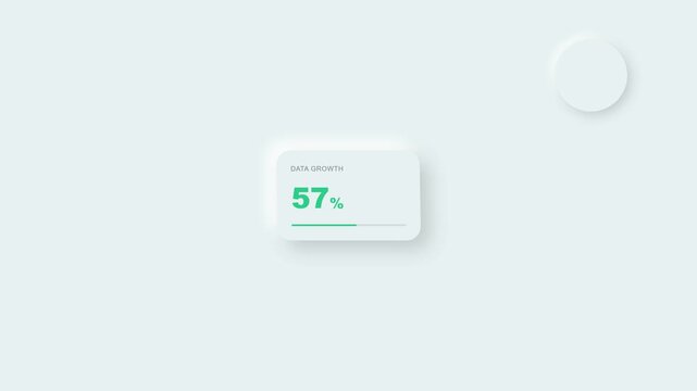 Digital interface displays progress bar with percentage indicator and loading animation