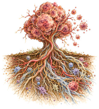 Cancer as a Tree Concept: A Visual Representation of the Tumor Microenvironment, Cancer Biology, Tumor Growth and Cancer Progression