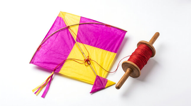 Makar sankranti kite and spool for pongal festival celebration