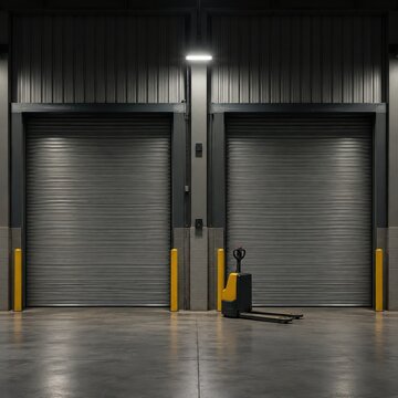Fuel Supply Shock concept at closed industrial warehouse loading docks