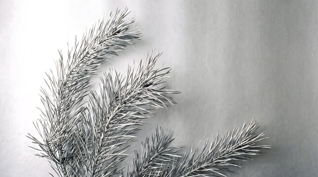 Close up of silver tinsel garland against plain light grey background with garland decoration christmas decoration holiday decor