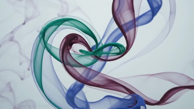 abstract colorful ink in water swirling cloud liquid motion white background loop