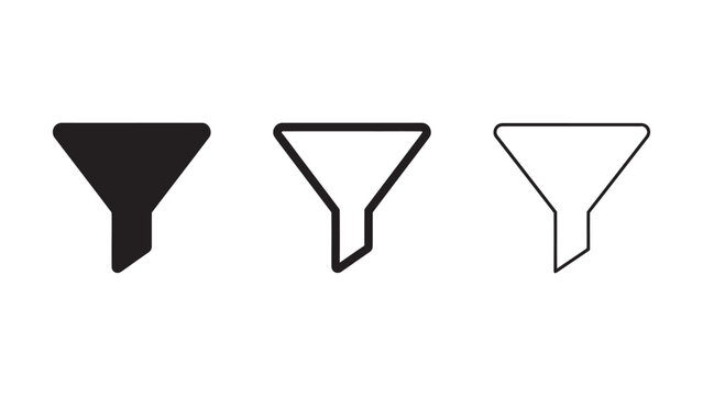 Data filter funnel icon for business process