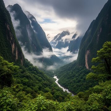 霧深き谷、悠久の山脈、秘境の息吹