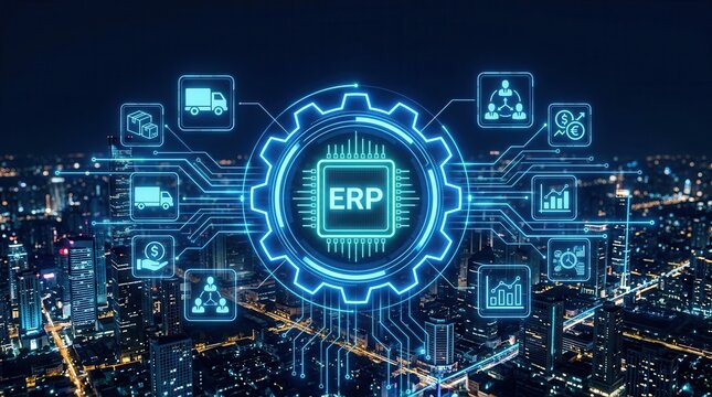 Enterprise Resource Planning (ERP) software solution for business process management.