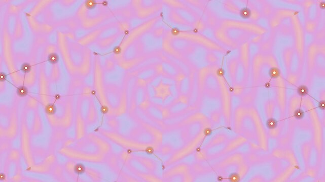 Soft Pastel Abstract Background Featuring Digital Geometric Connected Nodes and Flowing Patterns