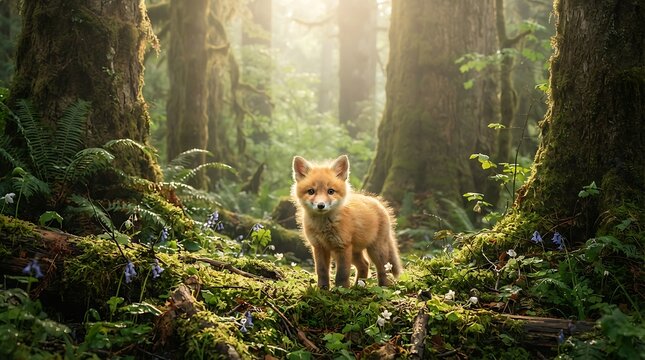 A rare little fox life in the hidden forest
