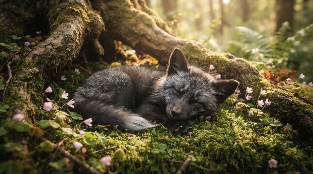 A rare little fox life in the hidden forest