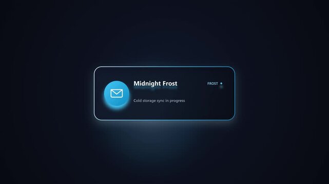 Digital Mail Notification Interface with Futuristic Glowing Blue UI Design