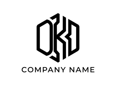 Modern geometric hexagon logo design with bold typography dkd ddk kdd letters