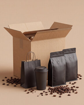 Coffee Subscription Packaging with Roasted Beans