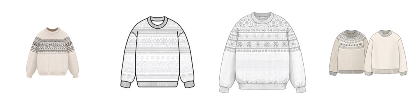 Sweater Design Templates: Fashion Illustration