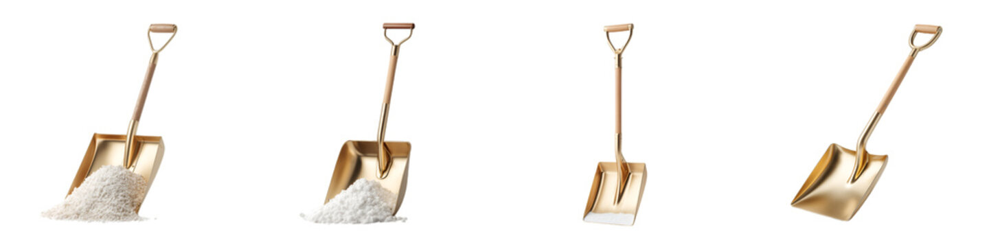 Gold Shovel Set: Construction, Gardening, and Mining Tools
