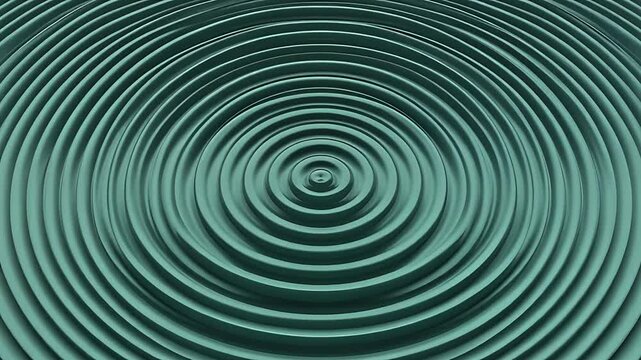 Abstract 3D animation of teal concentric circular ripples pulsating across a smooth surface