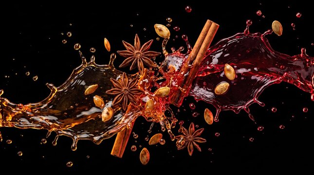 Festive autumn harvest arrangement with cinnamon and berries for a beautiful happy thanksgiving day celebration background