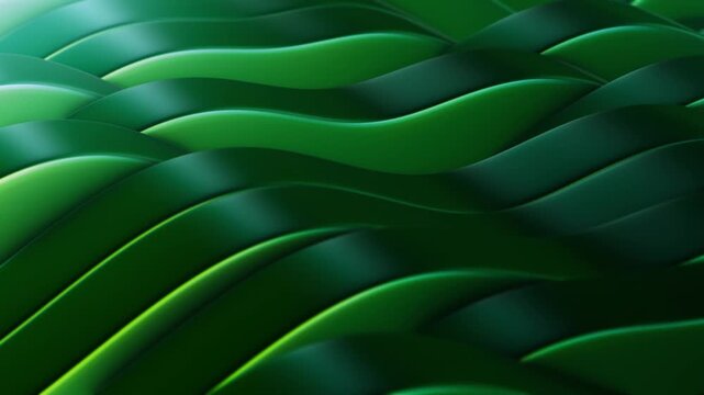 Green layered wave motion background with flowing abstract forms