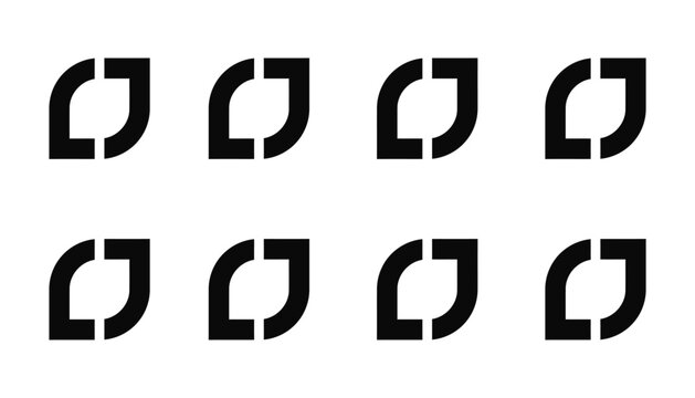 Pattern of abstract geometric leafshaped icons