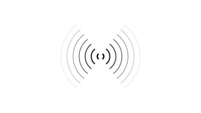 Digital Radio wave circle background. Radio station signal icon 4k animation.