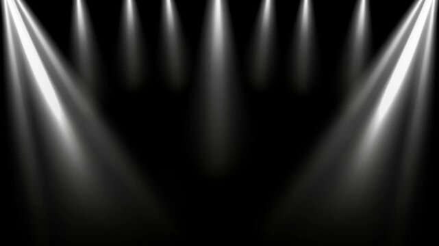 Motivational quote display under bright stage spotlight beams against deep dark dramatic background setting with rectangular frame quotation