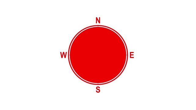 Compass Direction Icon with Northwest Navigation Indicator
