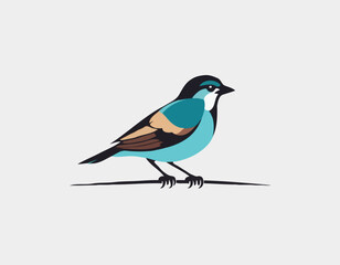 Fototapeta premium Sparrow Bird Vector Logo Design isolated on white background.