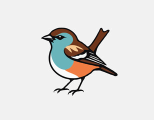 Fototapeta premium Sparrow Bird Vector Logo Design isolated on white background.