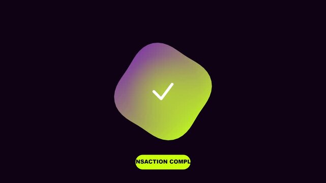 Action Complete Success Animation with Gradient Square and Checkmark