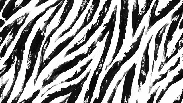 Black and White Zebra Stripe Pattern with Bold Organic Brush Texture