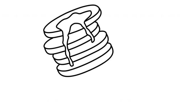 pancake outline breakfast food illlustration