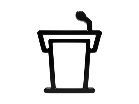 Podium lectern icon 3d illustration for public speaking event and presentation.