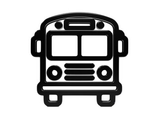 Black outline school bus icon, classic design for transportation and educational themes. © Mdsamim