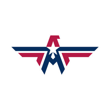 US thunderbird icon with spread wings and tribal design template
