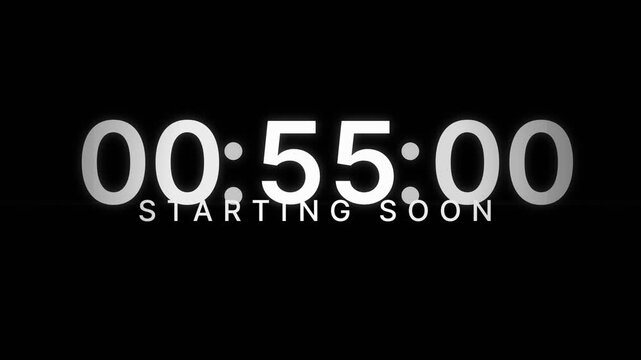 Countdown Timer Starting Soon Display.