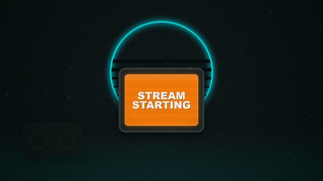 Modern Streaming Headphones With Start Button Display.