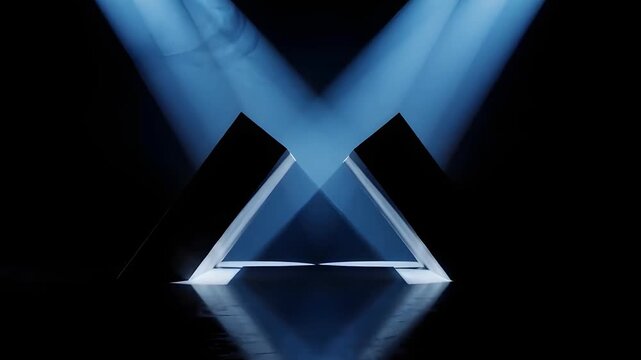 Abstract Blocks Bluespot Twinblocks Converging Pushin Landscape Animation