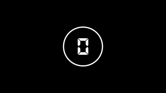 Countdown timer from 5 to 0 seconds real time. Modern flat design of countdown animation isolated on transparent background with alpha channel 90 Seconds Digital Countdown Timer Animation