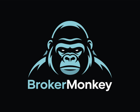 Broker monkey gorilla head logo design