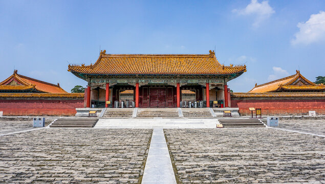 Traditional Chinese Temple Architecture in Xiling Scenic Area, Hebei Province