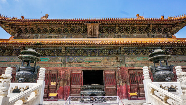 Yixian Ancient Temple with Golden Roof, Hebei Province, China