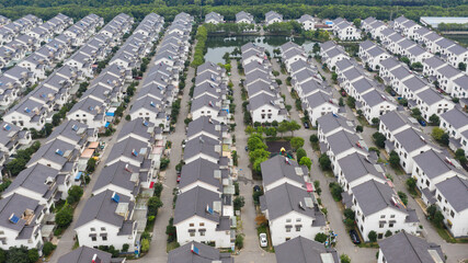 Obraz premium Jiangnan Suburban Residential Community Aerial View, China