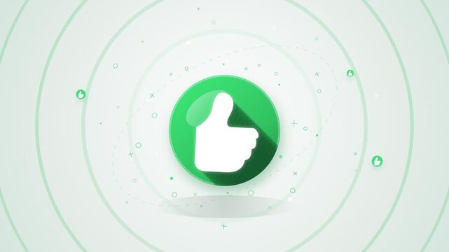 Green Thumbs Up Social Media Like Button Pink Motion Graphic Loop