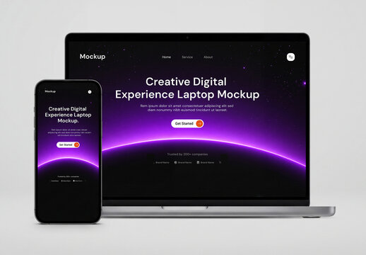 Laptop and Phone Screen Mockup for Website Presentation