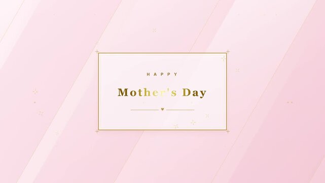 Golden mother day greeting text over elegant pink background