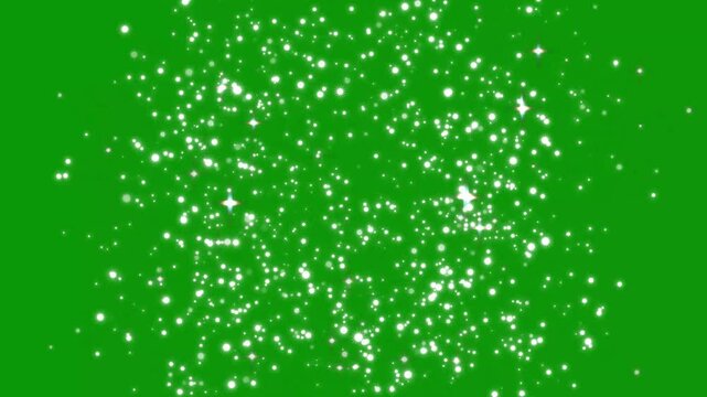 White sparkling glitter sparkle stars motion graphic, centered glowing particle burst overlay animation,fairy dust glitter trail burst with magic light effect on green screen chromakey. 4k